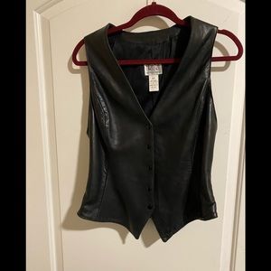 Firenze leather vest 100% leather tie up back